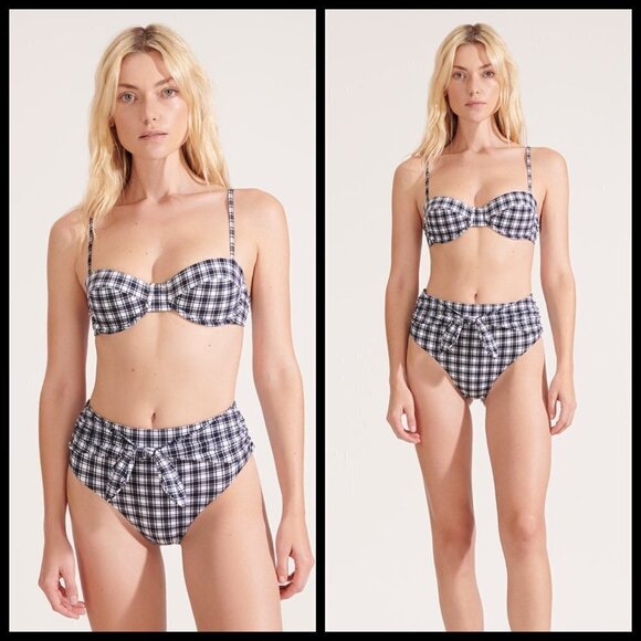 💕VERONICA BEARD💕 Bikini Set Dyer Top (L) + Azoia Tie-Waist Bottom (XL) NWT - Picture 2 of 16